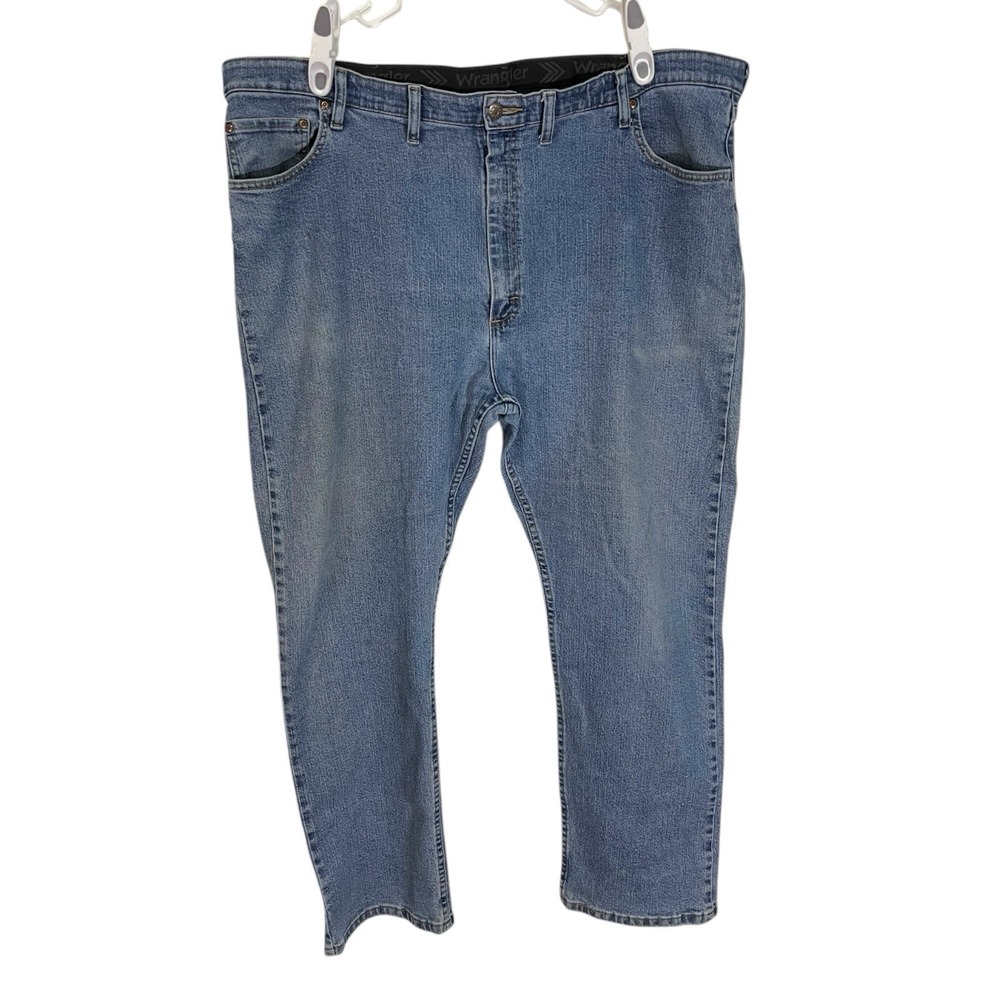 Wrangler 44x29 Blue Jeans Straight Leg Comfort Flex Waist Denim Pants 96CFWLW